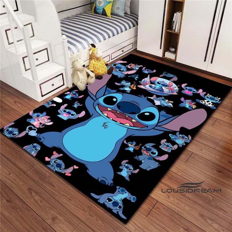 Tappeto Lilo & Stitch con Stampa Cartone Animato – Tappetino per Camera da Letto e Soggiorno / Tappeto Decorativo per Casa Antiscivolo di Grandi Dimensioni