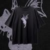 Unisex Oversize Bat Cat Graphic T-Shirt | Premium Quality Streetwear | Unique Gothic Aesthetic Tee | High-End Cotton Grunge Shirt