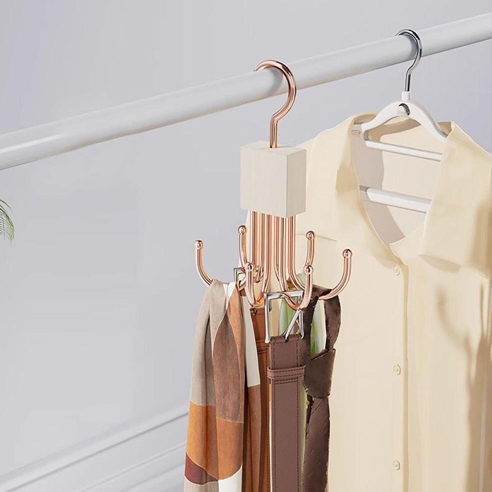 Stainless Steel 360°Rotating Hook Multi-Function Space-Saving Rotating Hook Hanger Portable Storage Rack Home Storage Organizer