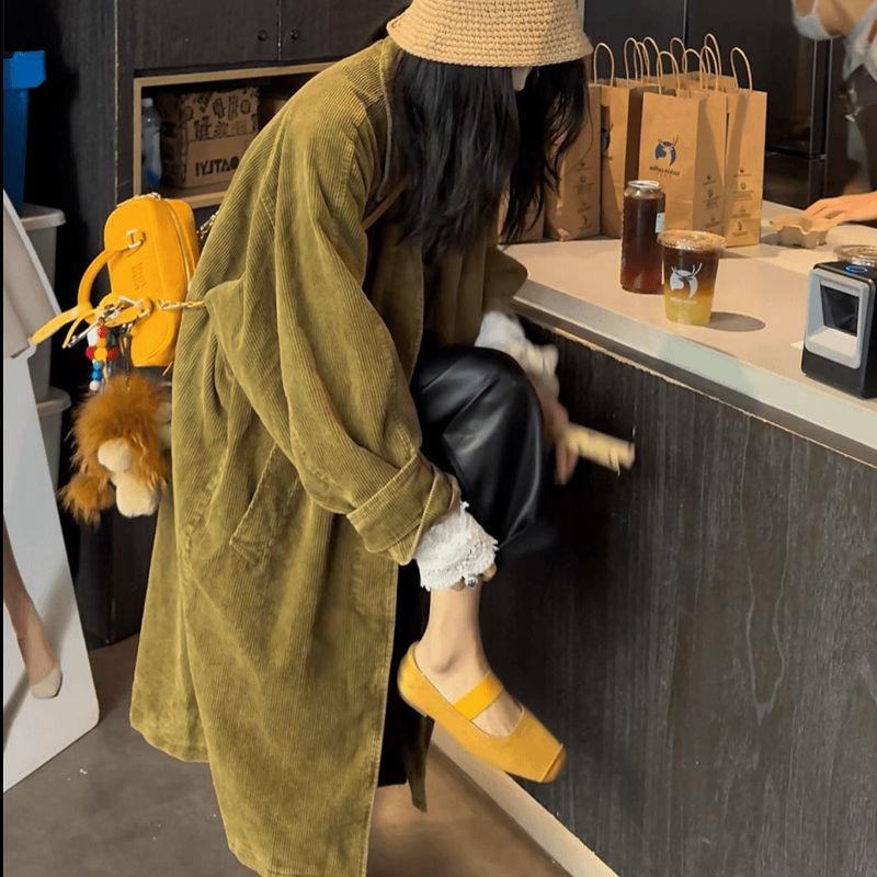 Women's Autumn Winter French-Style High-End Trench Coat with Niche Design and Korean Retro Style