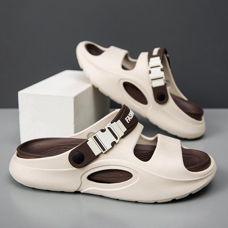 2025 new summer sports and leisure beach shoes, cool slippers, two thick-soled lightweight sandals for driving, live broadcast 2025