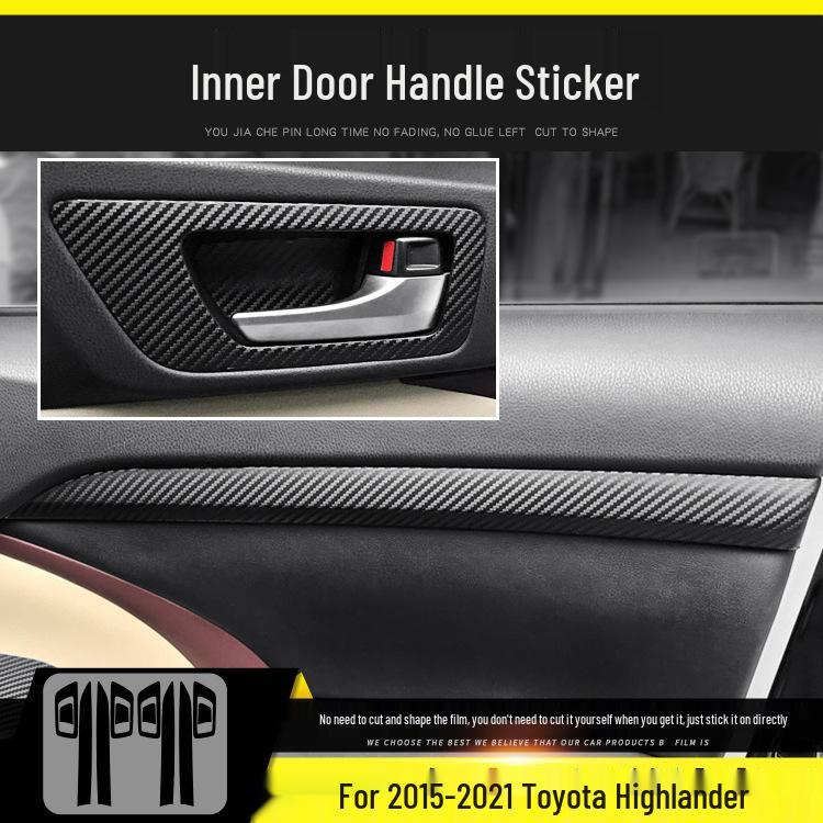 Carbon Fiber Anti-Kick Center Console Sticker for 09-21 Toyota Highlander Interior Decoration
