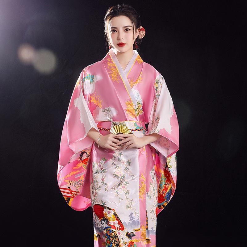 2025 Seiden Plus Size Japanischer Kimono Pyjama - Damen Trendiges Douyin-Inspiriertes Gewand Bademantel Hauskleidung