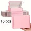 10 Pcs Pink Shipping Boxes, Pink Corrugated Cardboard Mailer Boxes Bulk for Packaging Small Business Mailing Gif