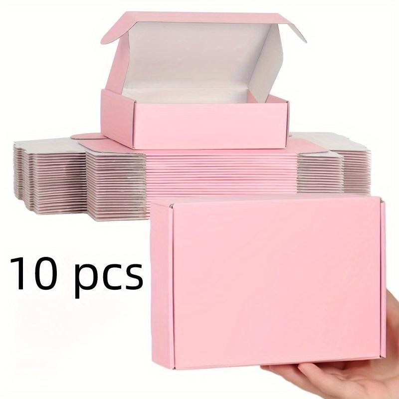 10 Pcs Pink Shipping Boxes, Pink Corrugated Cardboard Mailer Boxes Bulk for Packaging Small Business Mailing Gif