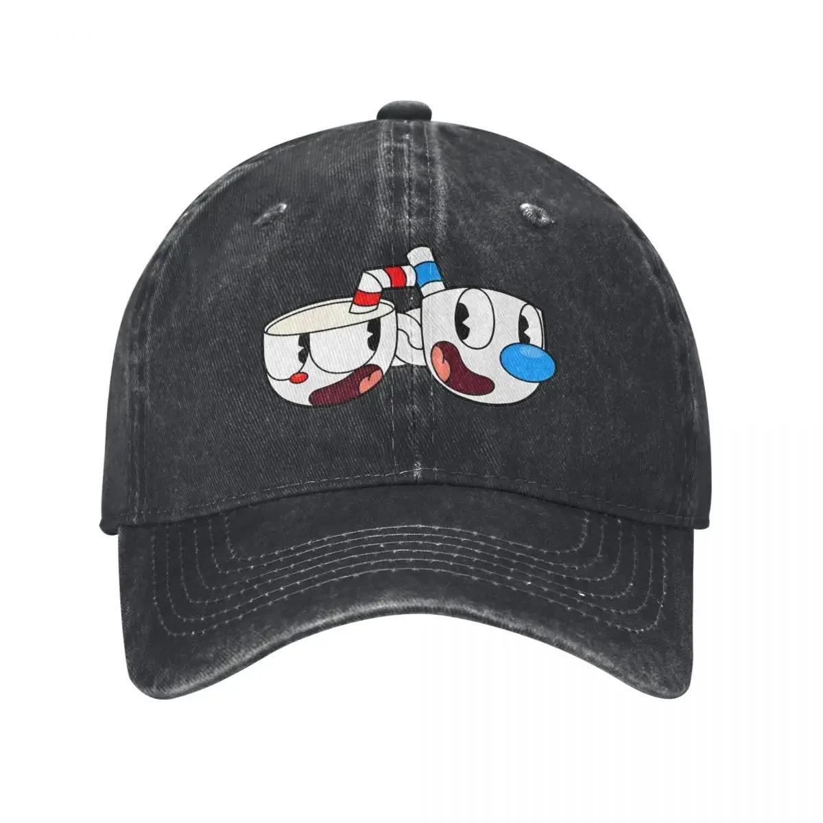 

MugUnisex CupHead Unisex Women Baseball Cap Game Distressed Denim Washed Caps Hat Vintage Outdoor Activities Snapback Cap One Size