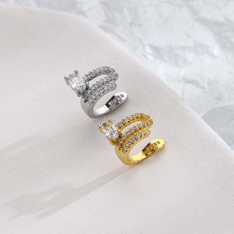 Zirconium Stone-inlaid Earbone Clip Ear Nail