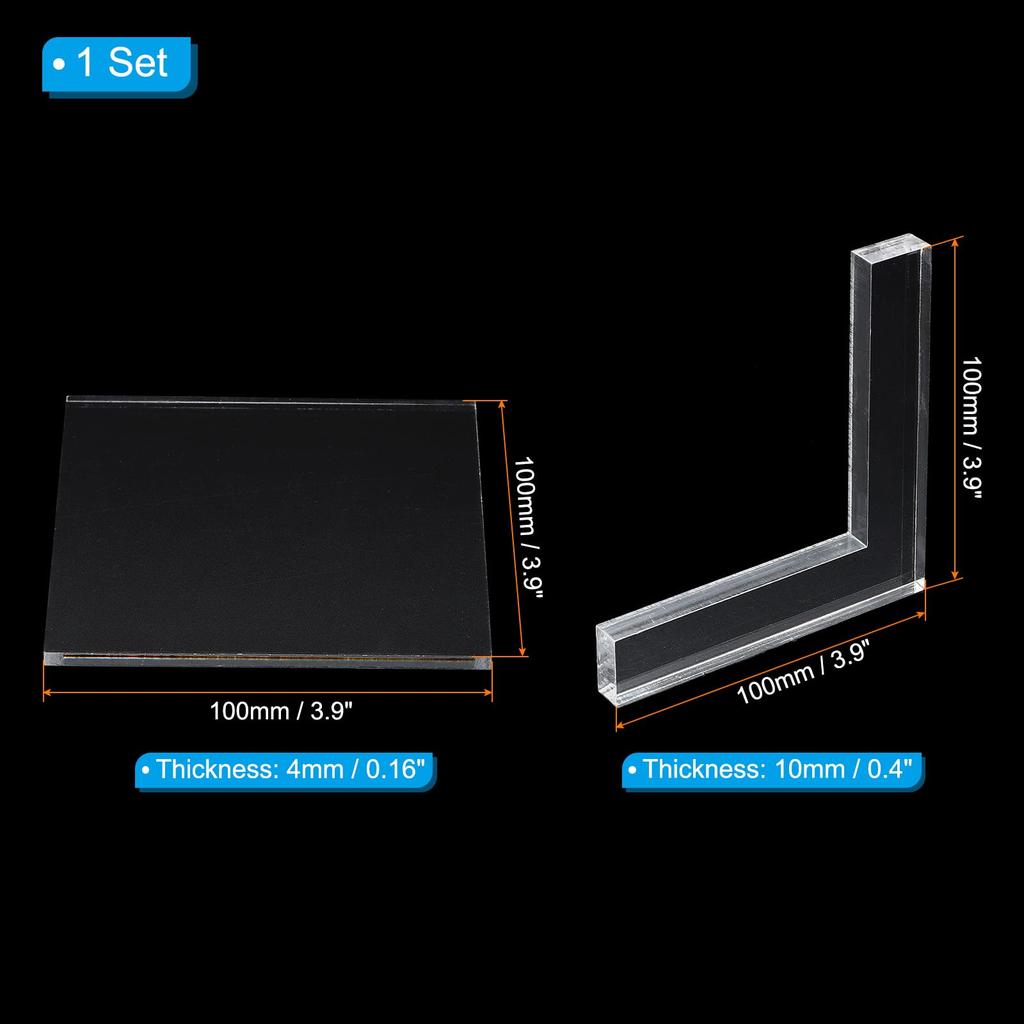 PATIKIL Acrylic Stamp Blocks with Grid 1 Pack Clear Stamp L Shape Decorative Mounting Block Set Perfect for DIY Card Making Lines, Blocks,