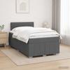 Box Spring Bed with Mattress Dark Gray 120 X 190 Cm Fabric