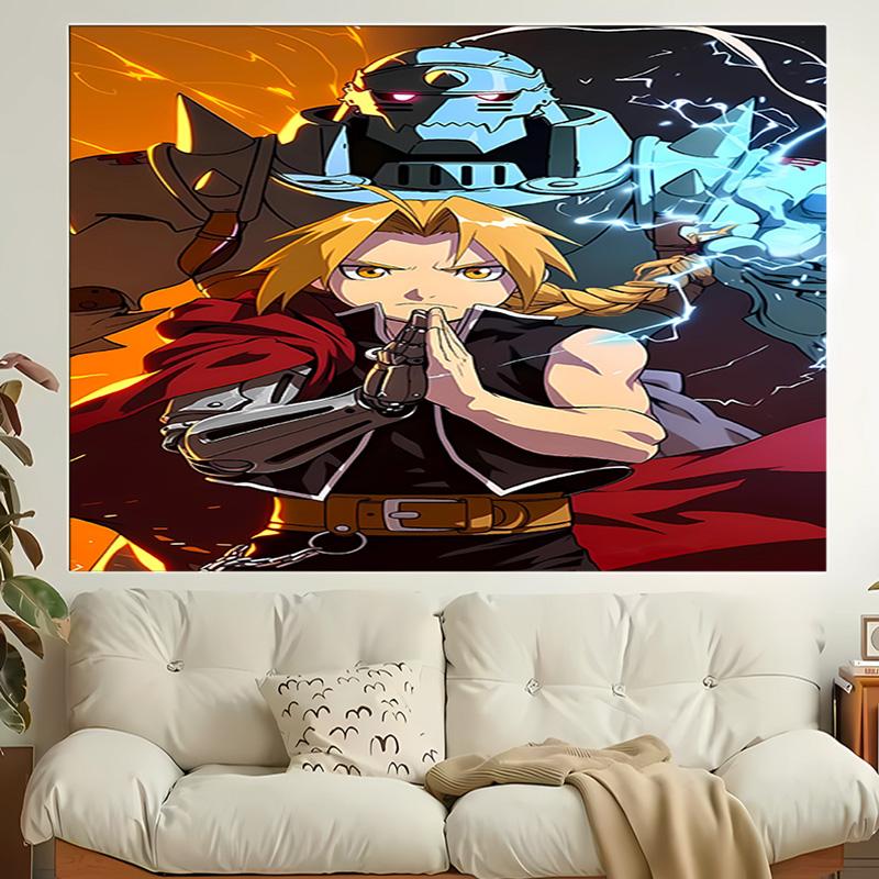 1pc Fullmetal Alchemist Tapestry, Living Room, Bedroom, Office, Party Decor, Ideal Festive Gift