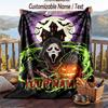 Custom Text Flannel Throw Blanket, Lightweight Cozy Bed Sofa BlanketScream Ghostface
