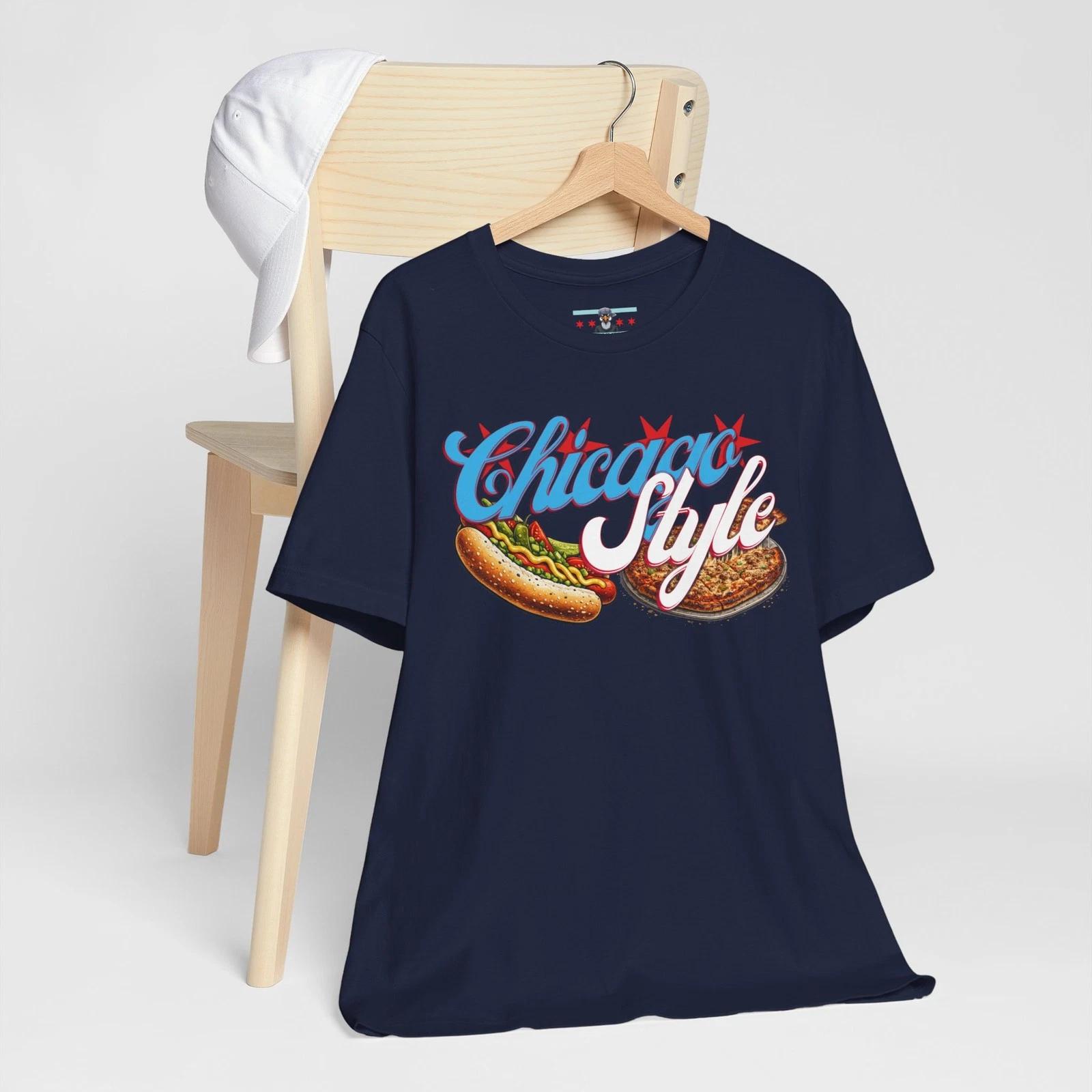 Chicago Style Shirt – Chicago Hot Dog & Tavern Style Pizza Graphic Tee 2XL