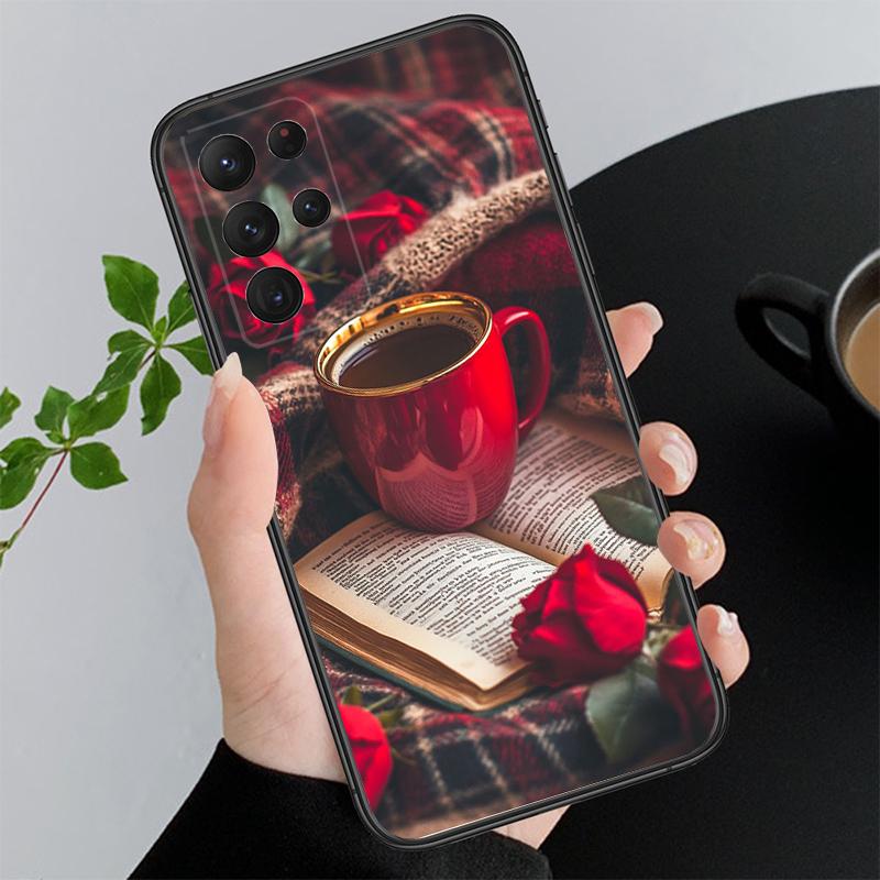 Phone Case For Samsung A55 A16 A56 A36 A35 A15 A53 A54 A33 A34 A25 A05S A52 A52S A14 A26 A71 Coffee Cafe night Aesthetic