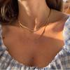 Fashion Simple Snake Chain Clavicle Choker Necklace for Women Retro Golden Chain Short Necklace Fashion Jewelry Gift
