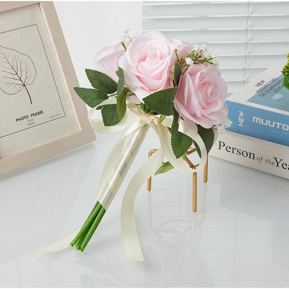 Silk Flowers Bridal Bouquet Artificial Roses Artificial Silk Flower Bouquets  Women Girls