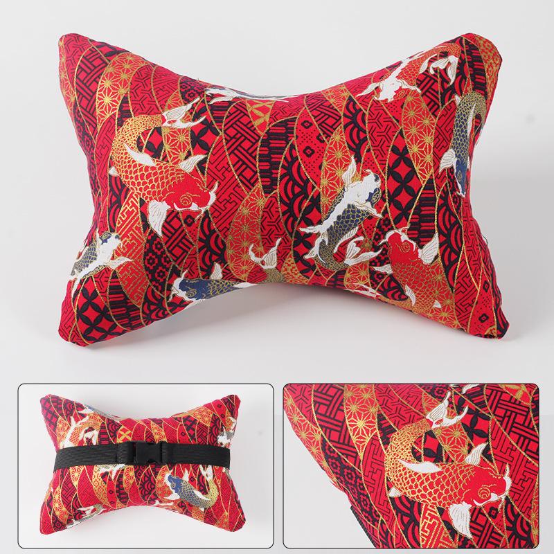 

Car Neck Pillow JDM Floating World Painted Four Seasons Universal Car Interior Pillow Bone Headrest Racing Seat Creative Pillow