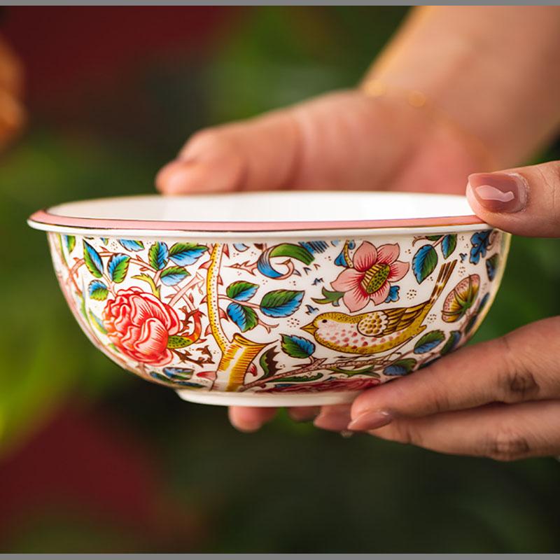 European Ceramic Western Steak Plate Painted Rose Dinner Plate Both That Noodle Bowl Dessert Main Course Dish Kitchen Tableware