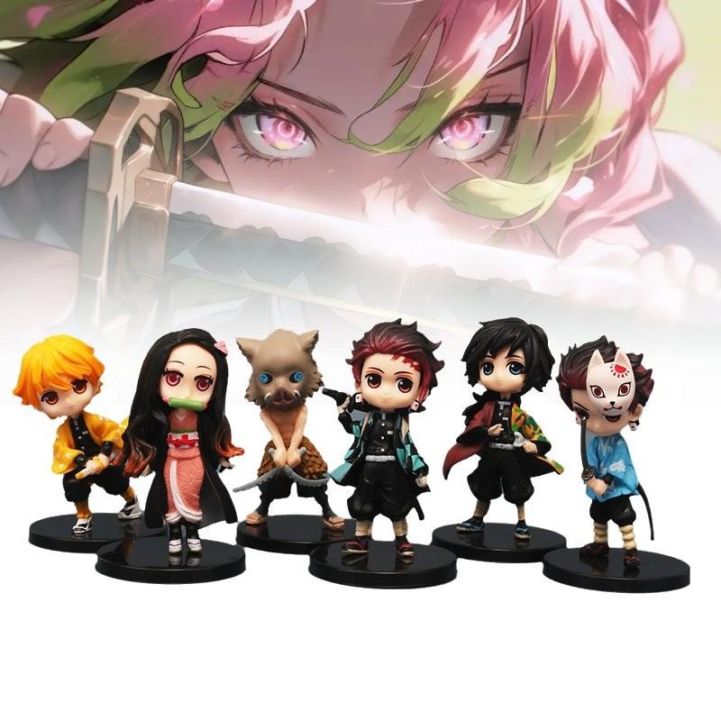 6pcs Slayer Demon Character Pvc Toy Model Desktop Decor Child Christmas Gift