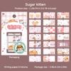 1 Roll Kawill Cartoon Kitten Scrapbook Journal Sticker Sweet Cat Stationery Label Seal Sticker DIY Decor For Student Supplies