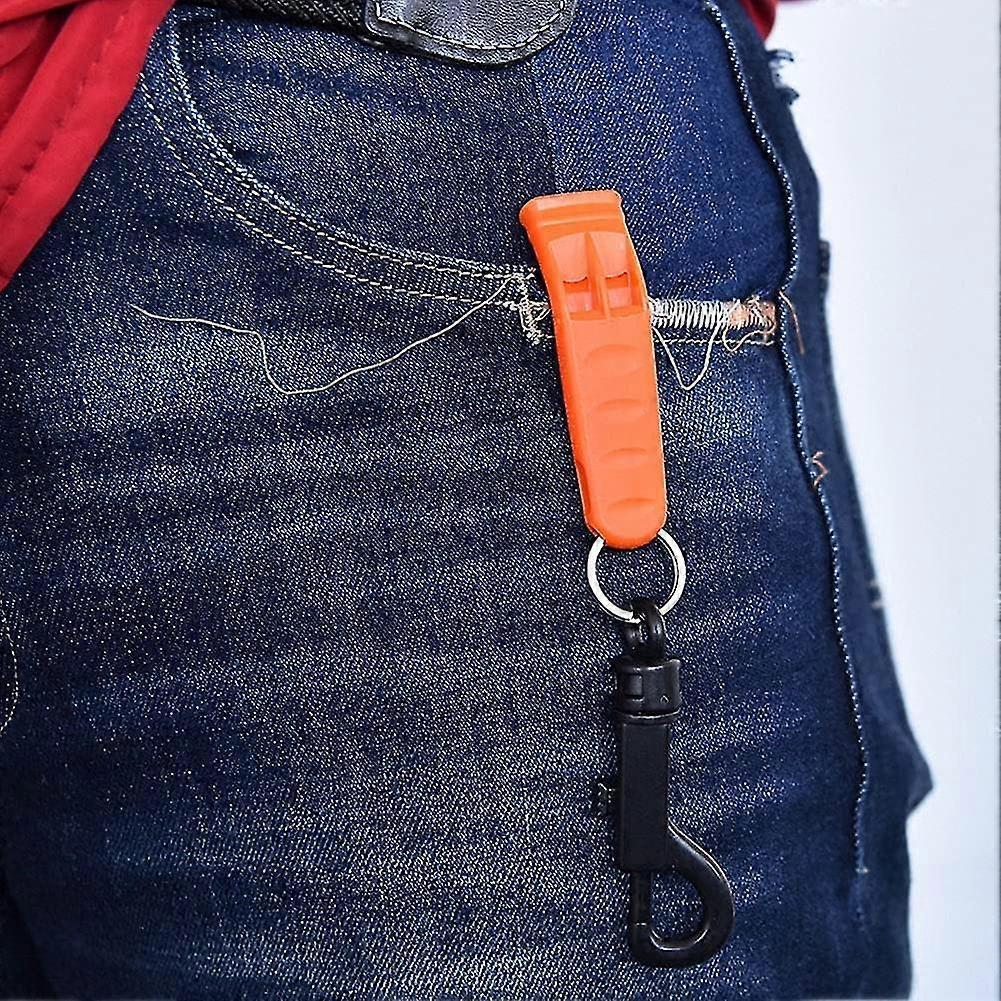 Emergency Whistle With Hook, Loud Sound Outdoor Camping Safety Whistle Survival Signaling For Hiking Kayak Life Vest Boating(5pcsorange)
