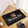 Royal Beer Theme Rectangular Area Rug, Vintage Crown Character Floor Mat, Non-Slip Washable Carpet for Bar & Man Cave Decor