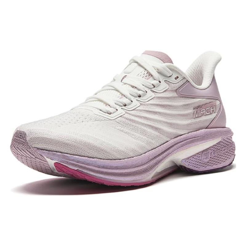 Anta MACH 4.0 Casual Cushioning Slip Resistant Low top Sprint Running Shoes Women's White Pink Sneakers 122425583-6