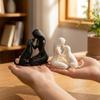 Pet Lover Art Woman and Dog Friendship Sculpture 3D Printed Desktop Dog Statue  Bookshelf