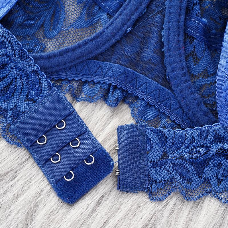 34-40BC Soutien-gorge Transparent à Lacets Intégraux Soutien-gorge Push Up Lingerie Brassière Femme Fine Armature Bralette
