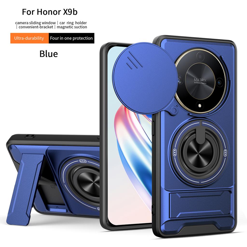 Für Honor Magic6 Lite Hülle Honor X9B Abdeckung Magic 6 Lite Hülle Magsafe Magnetischer Klapphalter Militärpanzer KameraSchutzhülle