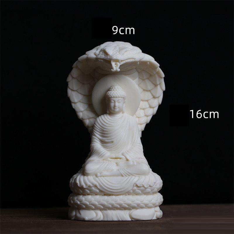 

Creative Ivory Fruit Snake Protection Buddha, Tathagata Decoration, Home Car Indoor Crafts Ornament, Small Buddha Sculpture, 1Pc