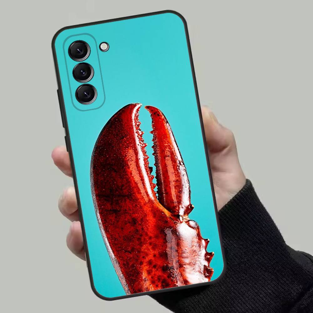 Animal Lobster Phone Case For Samsung Galaxy A13,A21s,A22,A31,A32,A52,A53,A71,A80,Soft Black Shell