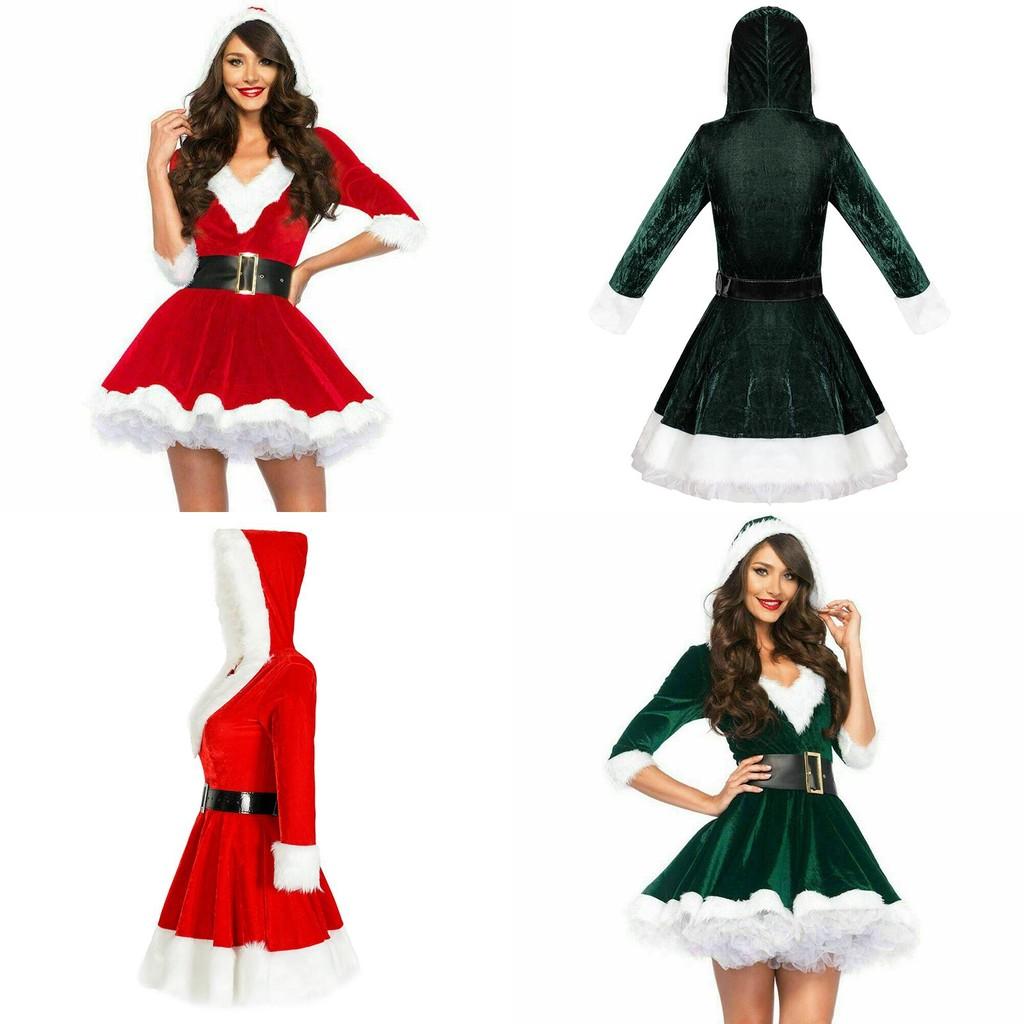 Cozy Santa Claus Christmas Costume For Women Featuring Breathable And Warm Material