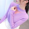 Autumn/winter Women's Knitted Bottoming Shirt Half Turtleneck Mesh Cutout Sweater Slim Knit Sweater Pullover Jumper Top