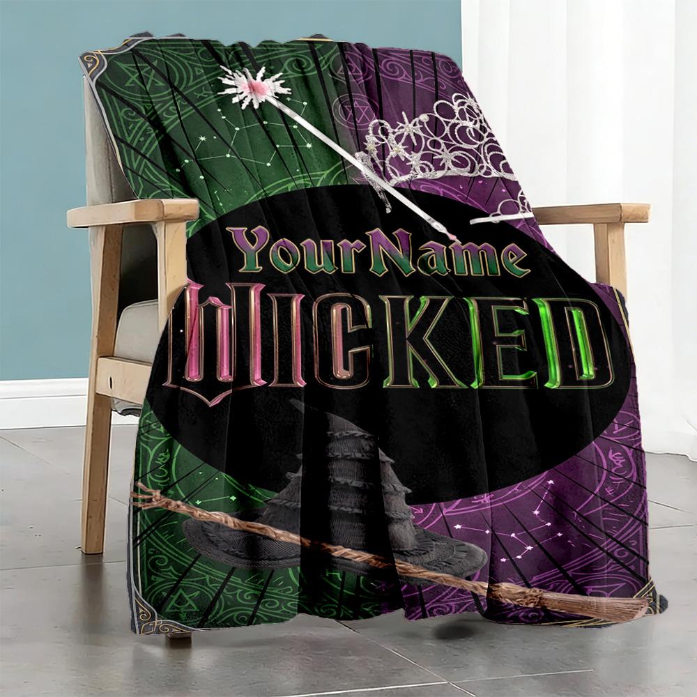 Gothic Illustrations Customize Your Name Blanket Cozy Personalized Blanket Soft Warm Cozy Perfect for Chair Office Chair Bed Home Decor All-Season Use