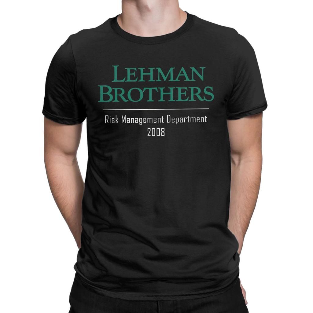 Lehman Brothers Risk Management Department T Shirt for Men Pure Cotton Casual TShirt Round Neck Tees Short Sleeve Clothes