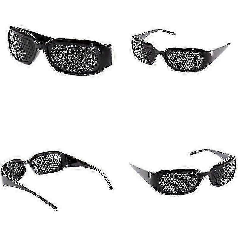 4 Pieces Of Grid Glasses / Hole Glasses For Eye Training And Relaxation  Grid Glasses 2 Black Full Holes  2 Black Sport Full Holes hwy 0619