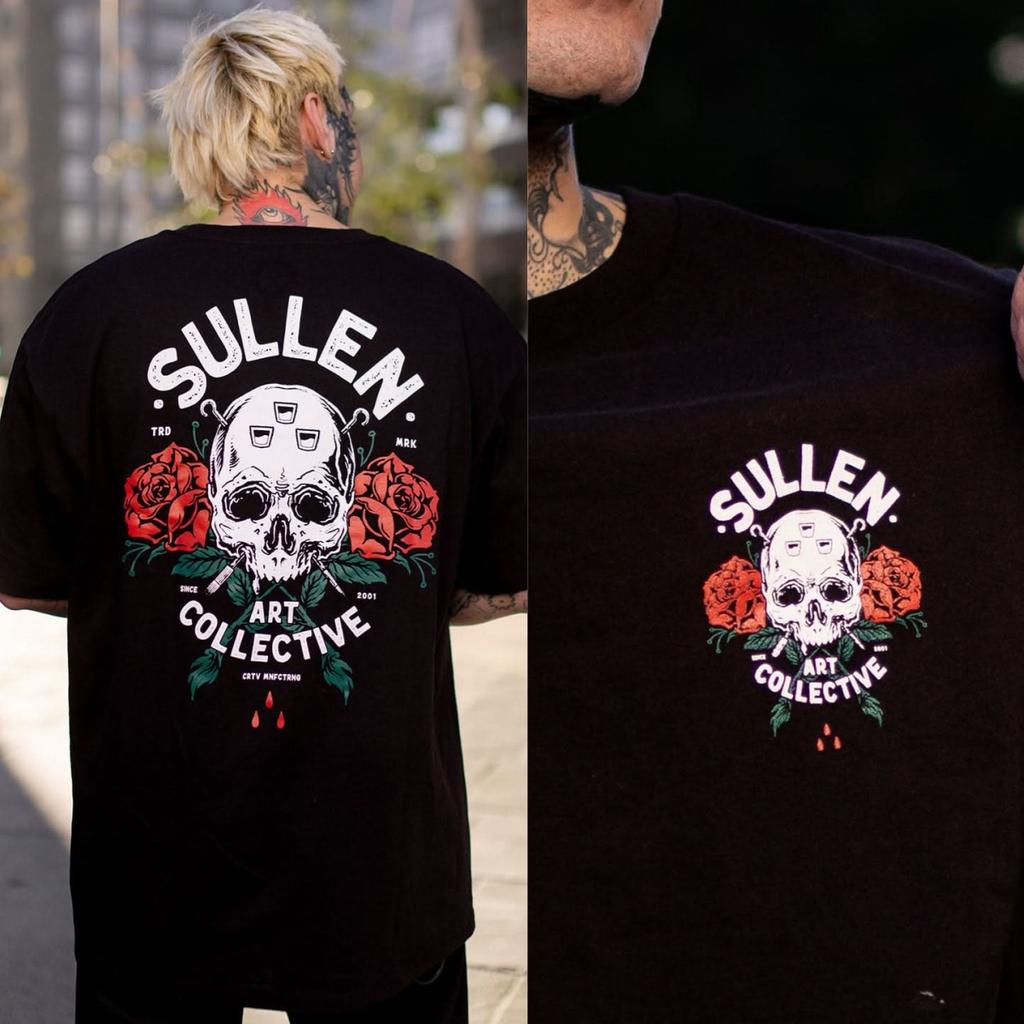 Death Adorned Standard Sullen Tattoo Art T-Shirt 100% Baumwolle Grafik-T-Shirt Unisex Unisex Sommer Streetwear