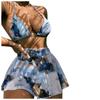 Costume da bagno da donna con stampa tie-dye, reggiseno push-up imbottito sexy da spiaggia, costume da bagno