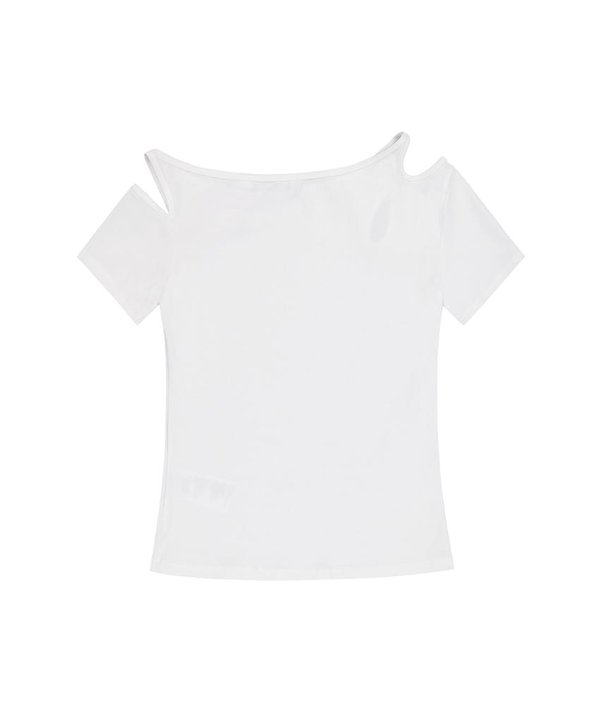 ROCKCAKE Shoulder Cutout Top - White