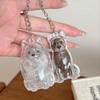 Cute Dog Hair Storage Keychain Transparent Pet Fur Keepsake Capsule Bag Pendant Decor Souvenir Collection Gift Memorial Jewelry