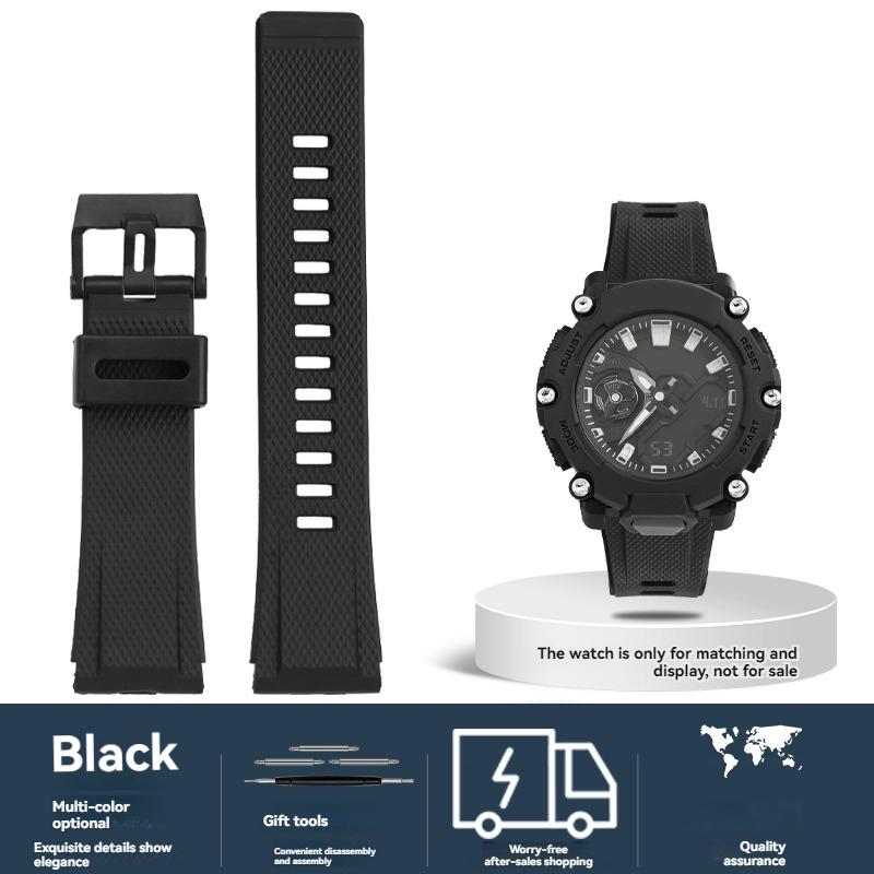 For CASIO GA-2000 GA2000 GA-2200 PRG-600 prg-650 PRW-6600 Series Watch Chain Soft Silicone Rubber Strap Orange Wristband 24mm