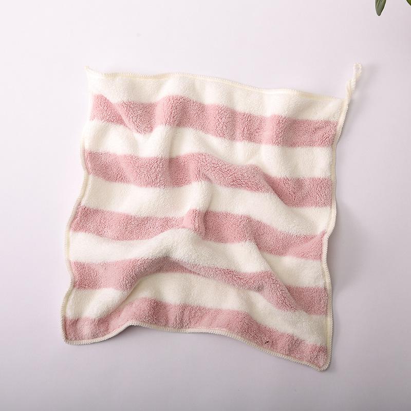 Factory Direct Sales Dropshipping Available New Fashion Straight Striped Small Square Edging Towel Soft Fine Striped Towel 30*30cm&Standard