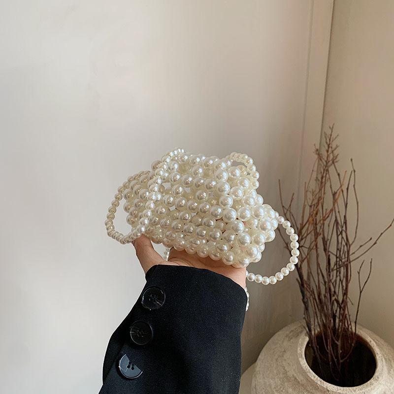 

Pu Leather Girls Shoulder Bag With Pearls Stylish Modern Design