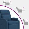 Massage Recliner Blue Fabric