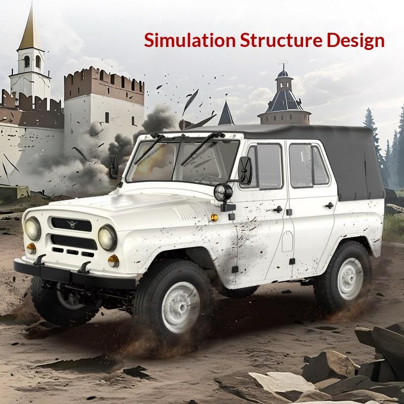 WPL C94 1:Crawler RC 4WD Scala 1:12 Off-Road Stile Militare UAZ-469 Camion Radiocomandato Pronto all'Uso Realistico Auto per Arrampicata su Roccia