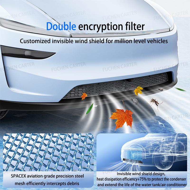 For Tesla Model YL /Y 2025 2026 Launch Juniper Lower Bumper Anti Insect Net Anti Dust Proof Inner Vent Grille Cover Insect-proof
