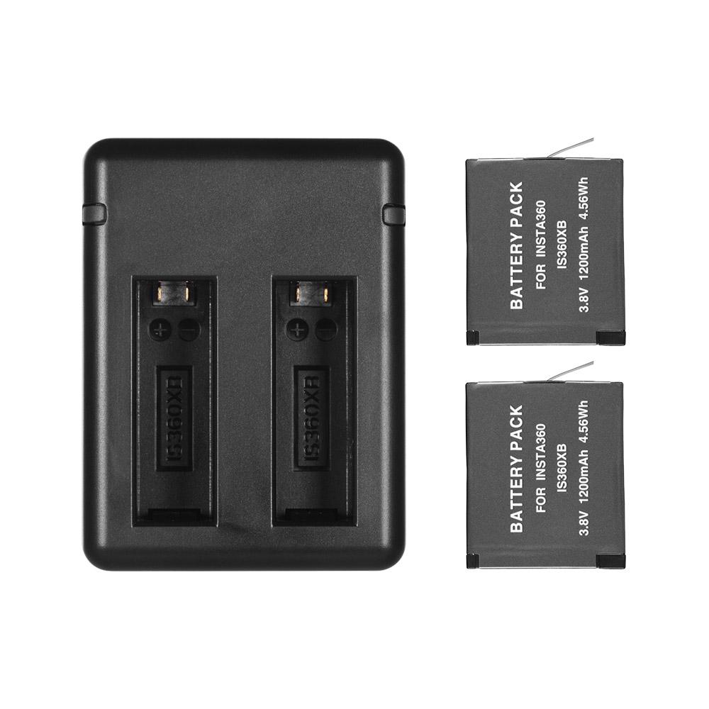 Portable Dual Camera Battery Charger T with 2 Rechargeable Batteries USB D