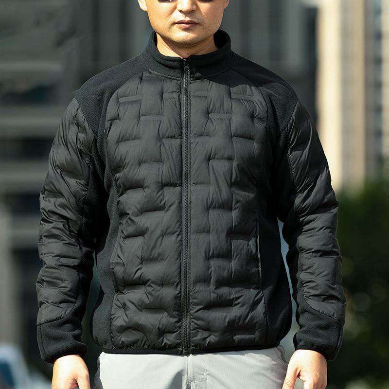 

Men Winter Fleece Jacket Pockets Windproof Warm Sports Coat Fleeced Outdoor Hiking Jacket XXS