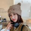 Confinement Hat Postpartum Pregnant Women Autumn and Winter Hat Women's Bag Head Winter Knitted Hat Wool Hat Show Face Little Cute Cold Hat