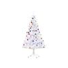 HOMCOM Sapin De Noël Artificiel Sapin De Noël Arbre 150 Cm Avec Support Et Décorations Incluses (150 Cm, Blanc/sapin De Noël)